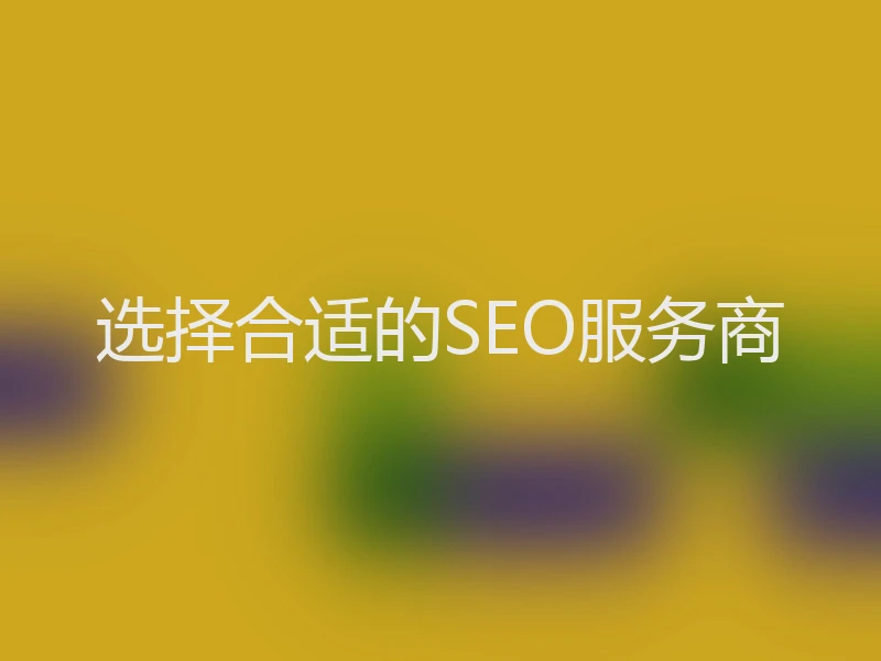 选择合适的SEO服务商