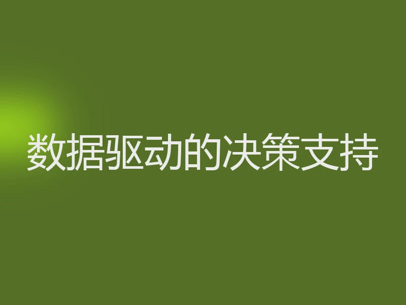 数据驱动的决策支持