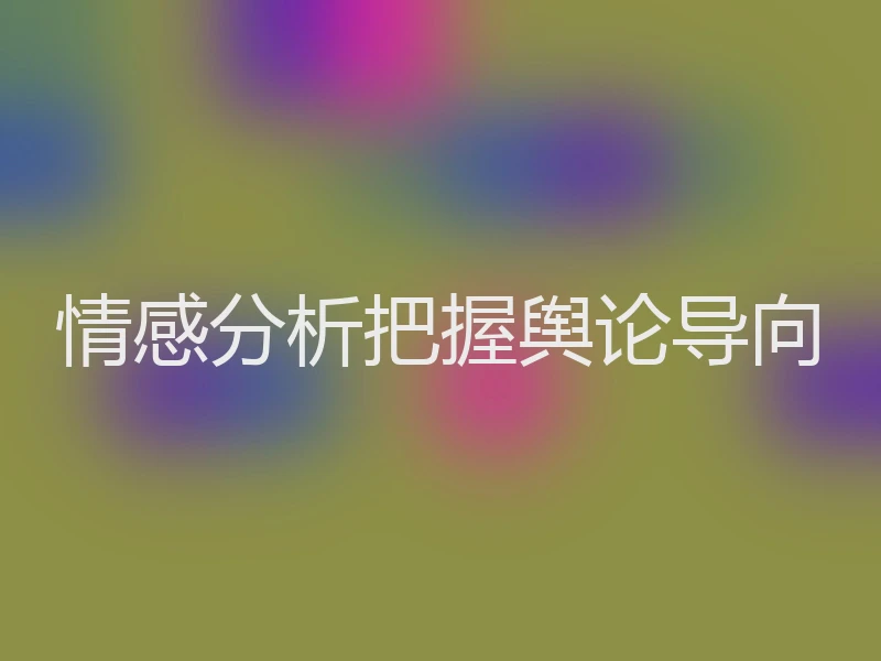 情感分析把握舆论导向