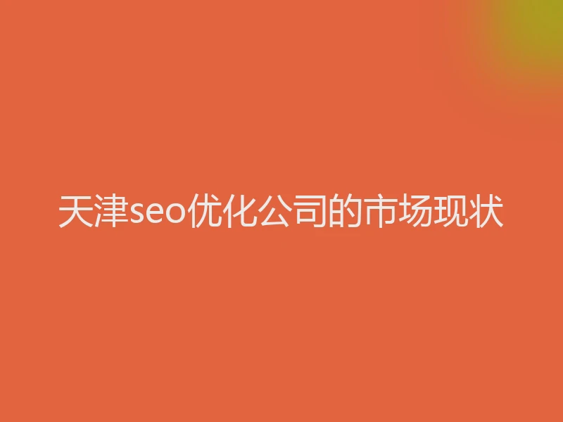 天津seo优化公司的市场现状