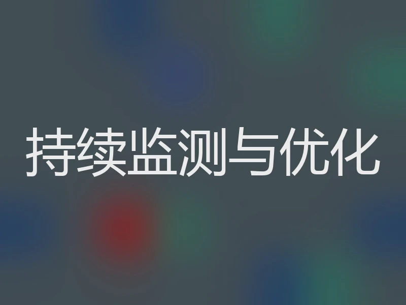 持续监测与优化
