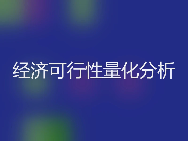 经济可行性量化分析