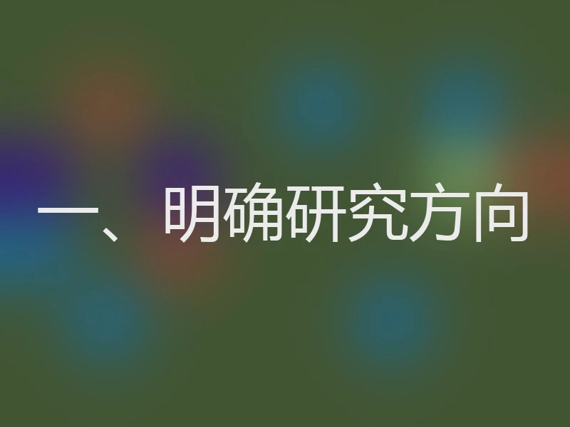 一、明确研究方向