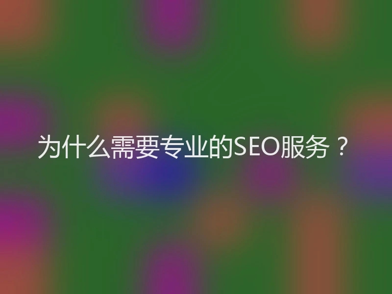 为什么需要专业的SEO服务？