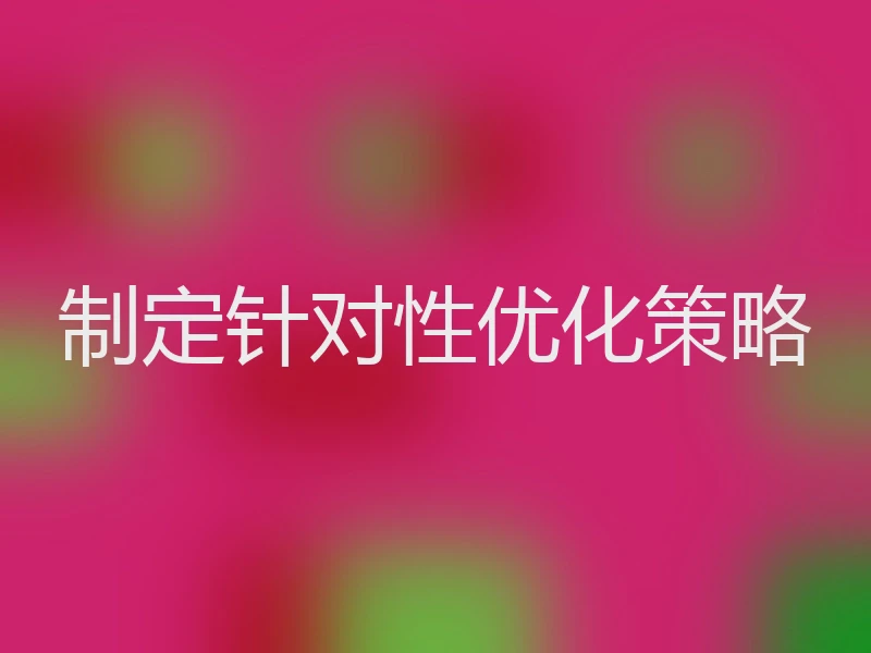制定针对性优化策略