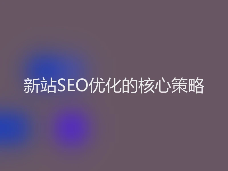 新站SEO优化的核心策略