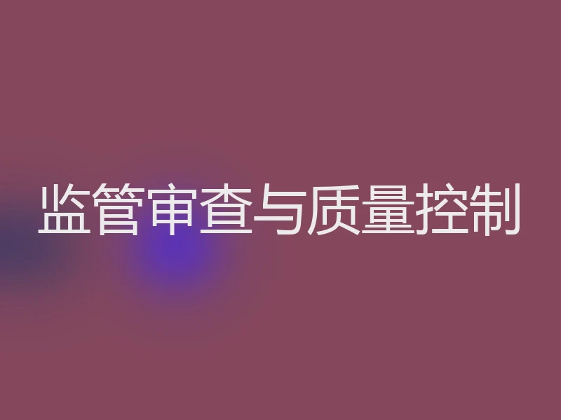 监管审查与质量控制