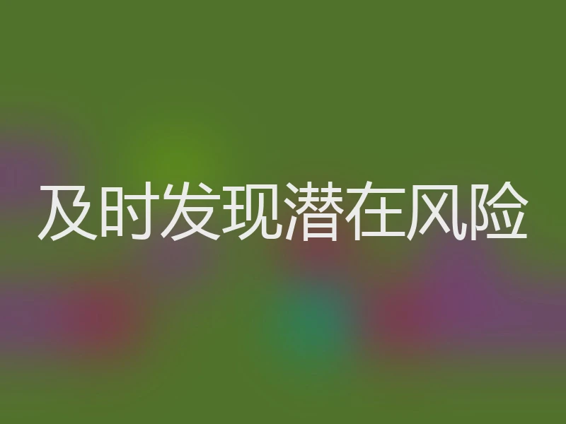 及时发现潜在风险