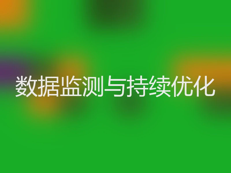 数据监测与持续优化