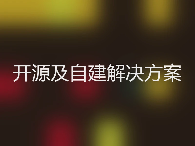 开源及自建解决方案
