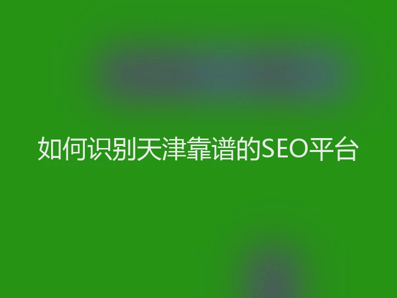 如何识别天津靠谱的SEO平台