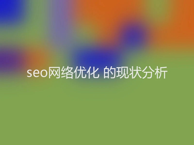 seo网络优化 的现状分析