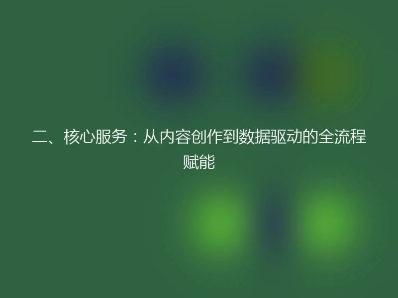 二、核心服务：从内容创作到数据驱动的全流程赋能