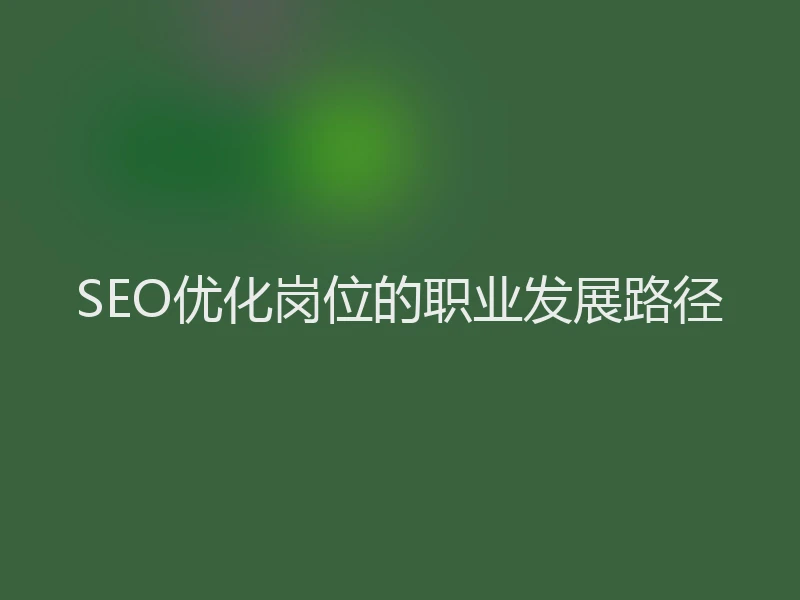SEO优化岗位的职业发展路径