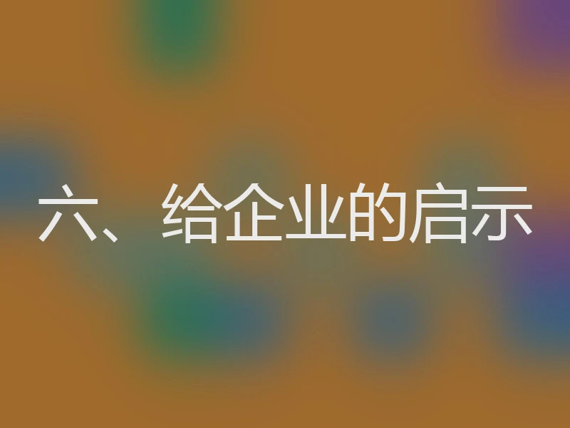 六、给企业的启示
