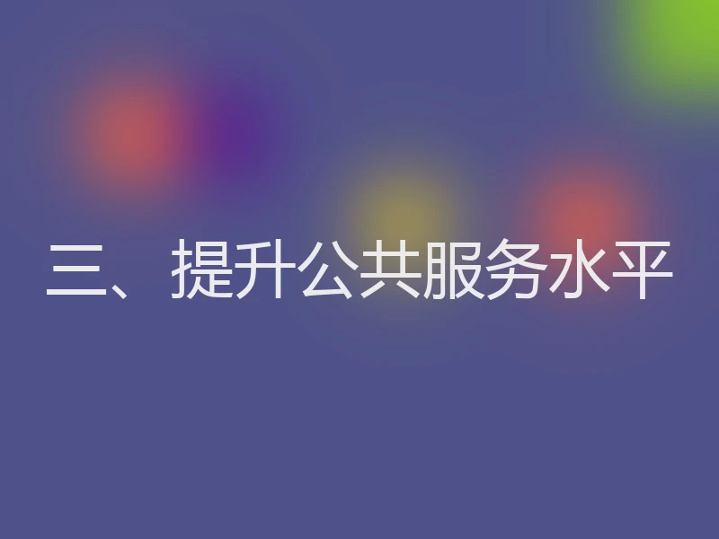 三、提升公共服务水平