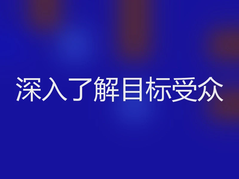 深入了解目标受众