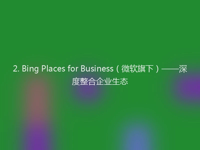 2. Bing Places for Business（微软旗下）——深度整合企业生态