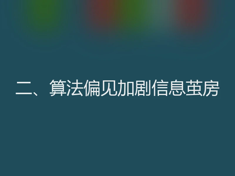 二、算法偏见加剧信息茧房