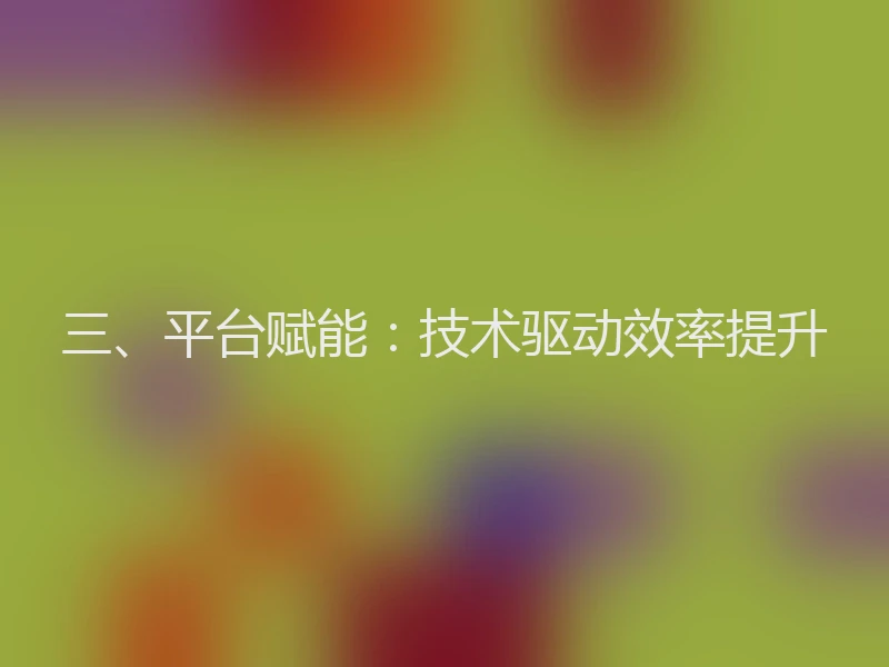 三、平台赋能：技术驱动效率提升