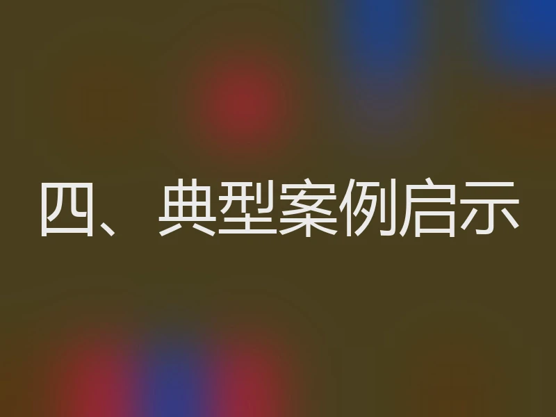 四、典型案例启示