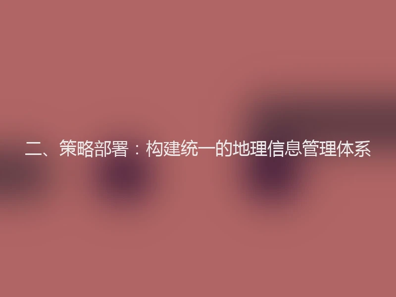 二、策略部署：构建统一的地理信息管理体系