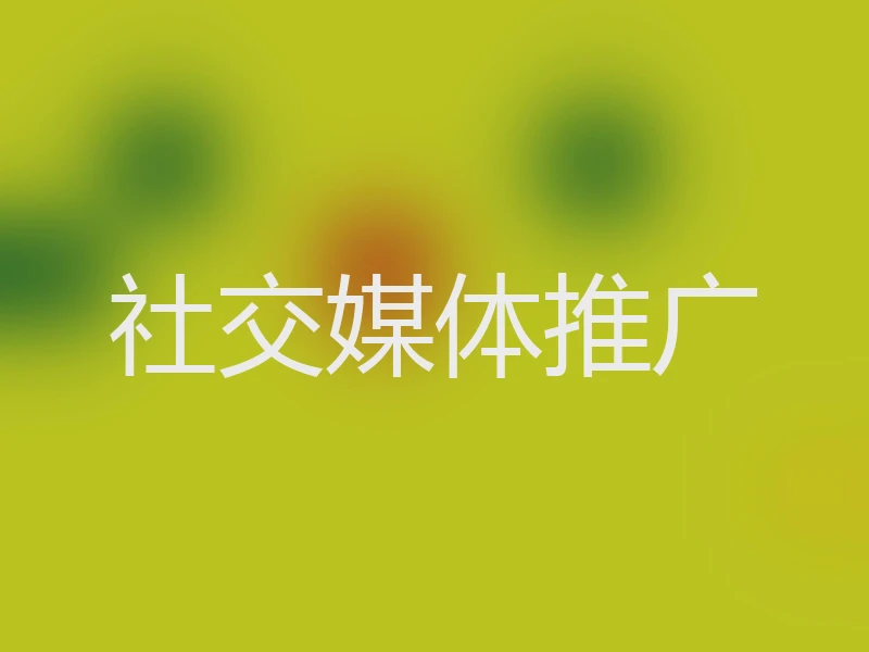 社交媒体推广