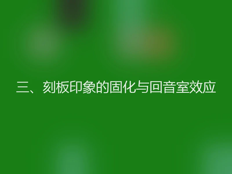 三、刻板印象的固化与回音室效应