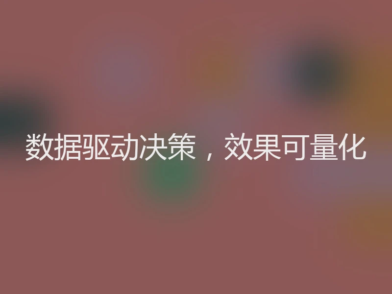 数据驱动决策，效果可量化