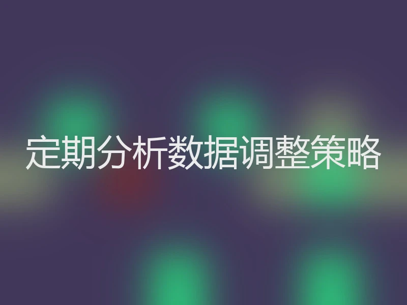 定期分析数据调整策略