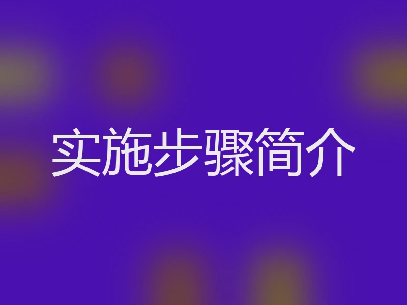 实施步骤简介