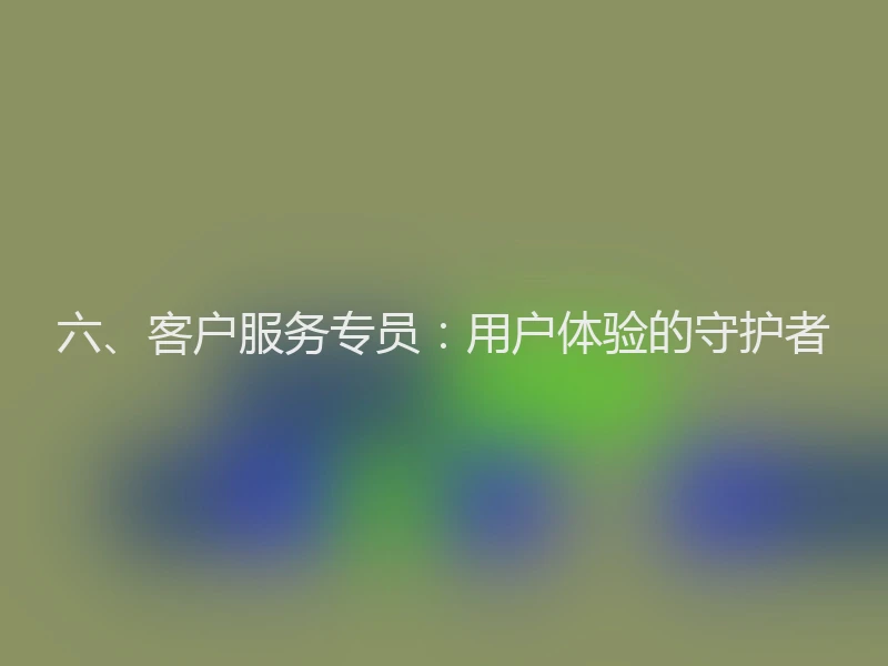 六、客户服务专员：用户体验的守护者