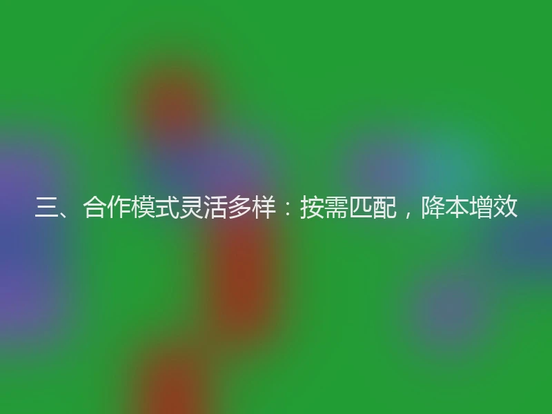 三、合作模式灵活多样：按需匹配，降本增效