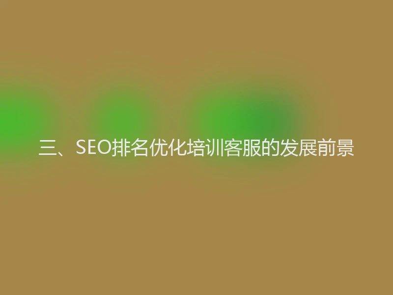 三、SEO排名优化培训客服的发展前景