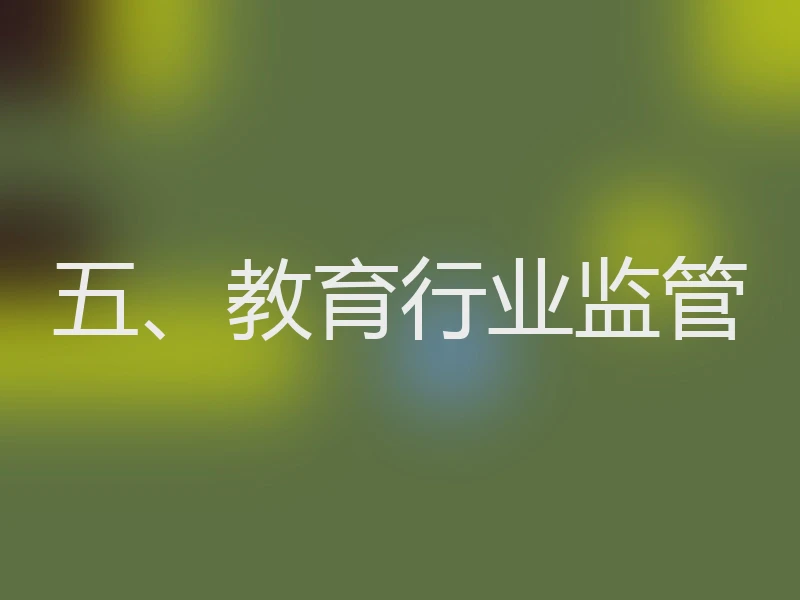 五、教育行业监管