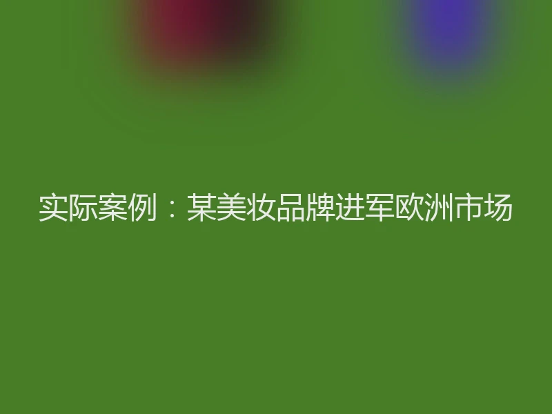 实际案例：某美妆品牌进军欧洲市场