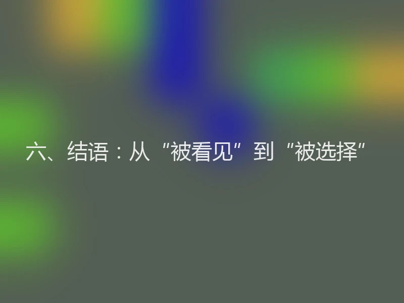 六、结语：从“被看见”到“被选择”