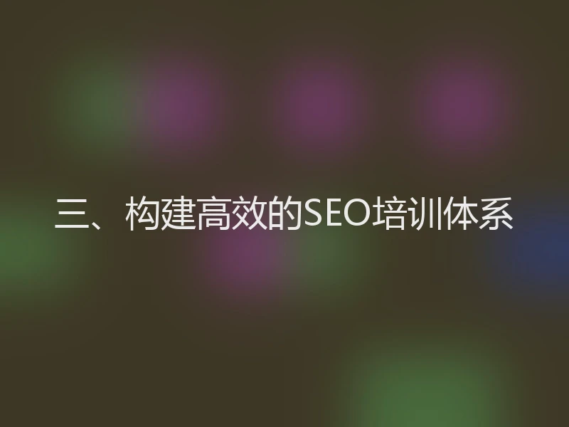 三、构建高效的SEO培训体系