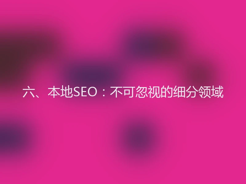 六、本地SEO：不可忽视的细分领域