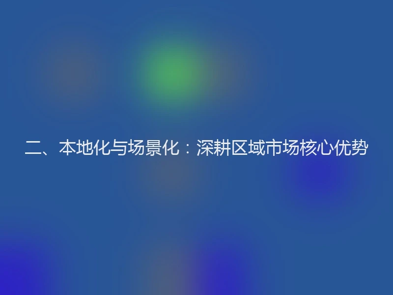 二、本地化与场景化：深耕区域市场核心优势
