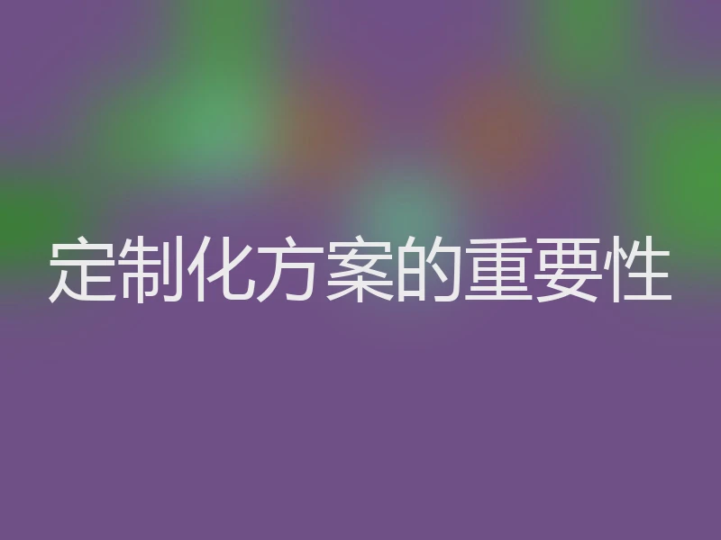 定制化方案的重要性