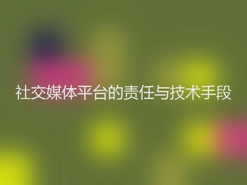 社交媒体平台的责任与技术手段