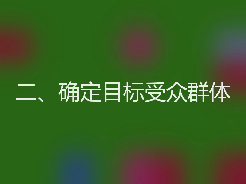 二、确定目标受众群体