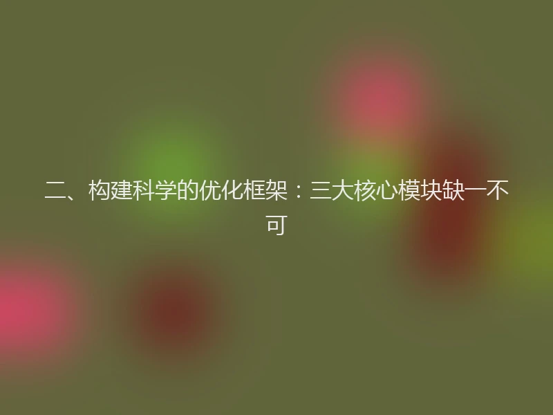 二、构建科学的优化框架：三大核心模块缺一不可