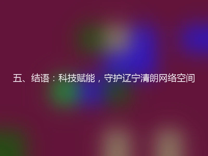 五、结语：科技赋能，守护辽宁清朗网络空间
