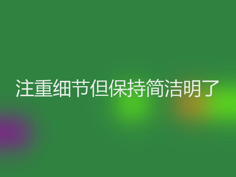 注重细节但保持简洁明了