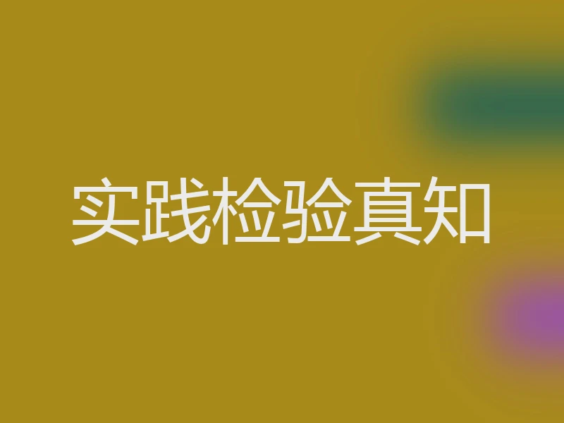实践检验真知