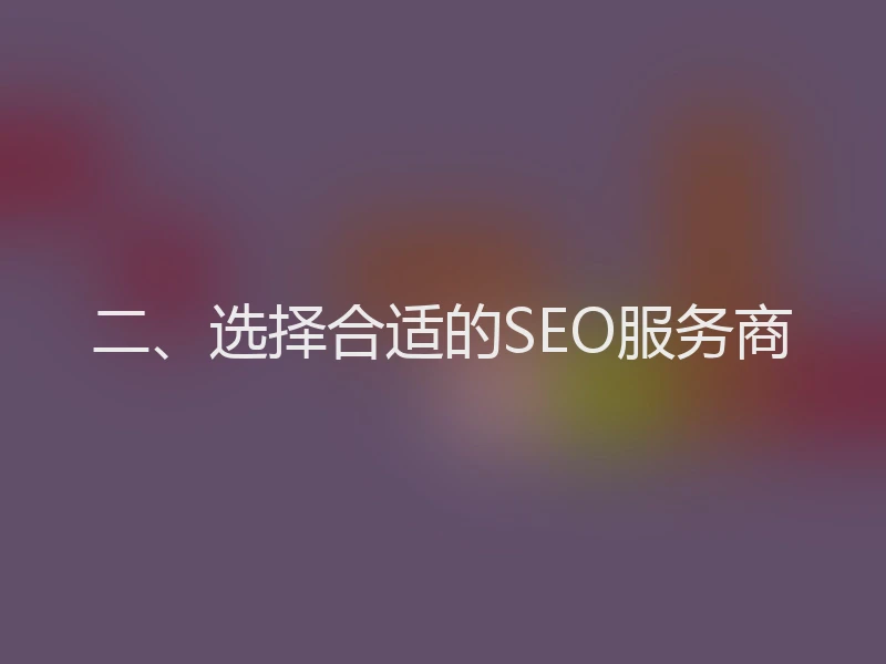 二、选择合适的SEO服务商