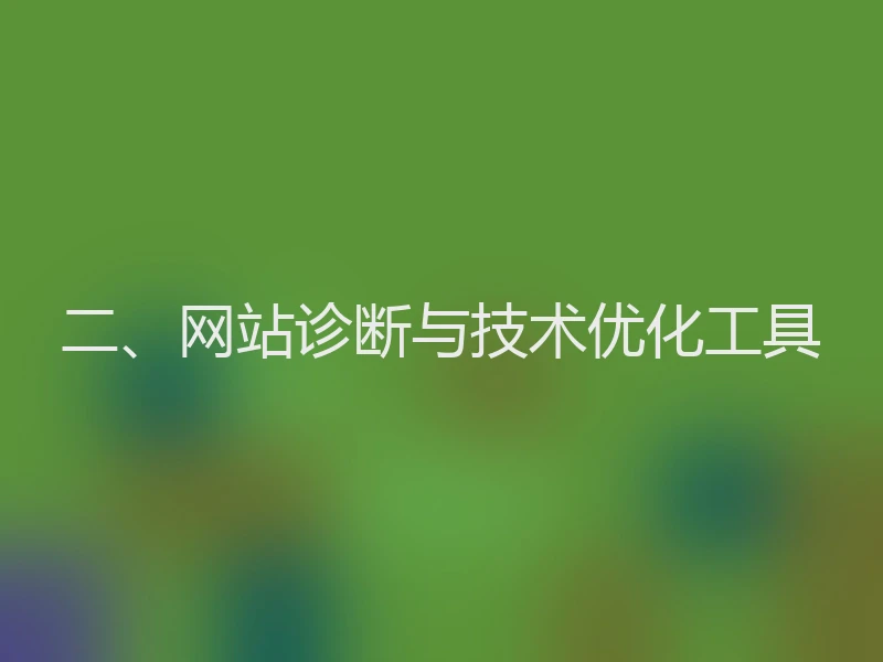 二、网站诊断与技术优化工具