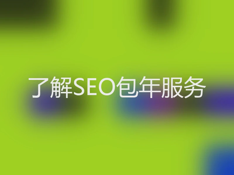 了解SEO包年服务